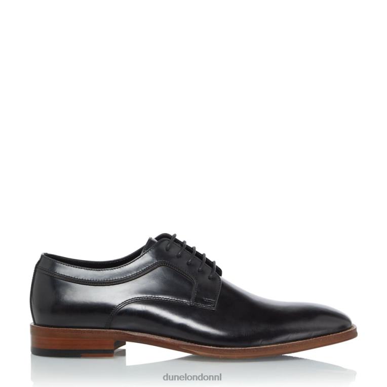 Heren R6DFZ750 mussen zwart Dune London slimme leren gibsonschoenen