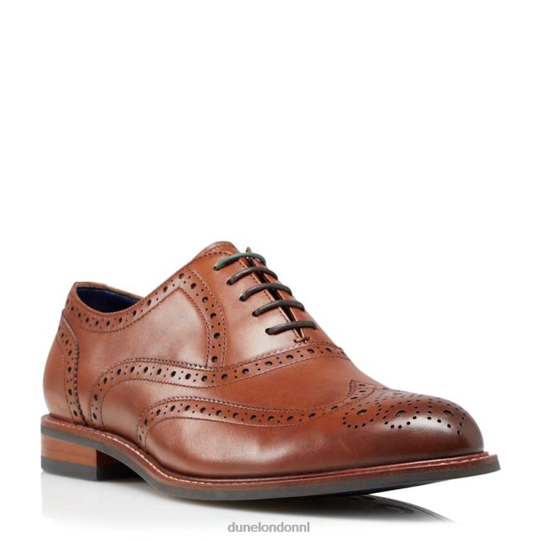 Heren R6DFZ768 pollodium bruinen Dune London nette leren brogueschoenen met brede pasvorm