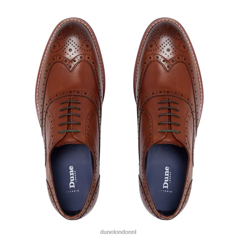 Heren R6DFZ768 pollodium bruinen Dune London nette leren brogueschoenen met brede pasvorm