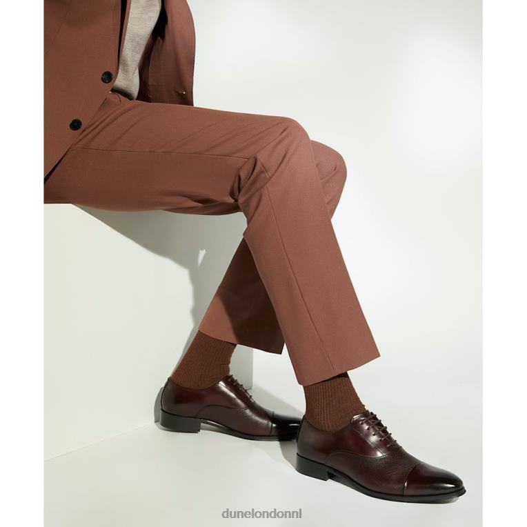 Heren R6DFZ788 laken donker bruin Dune London Oxford-schoenen van saffianoleer