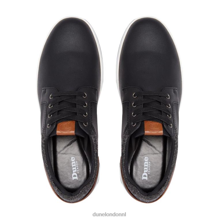 Heren R6DFZ754 reis zwart Dune London Sneakers met getextureerde veters
