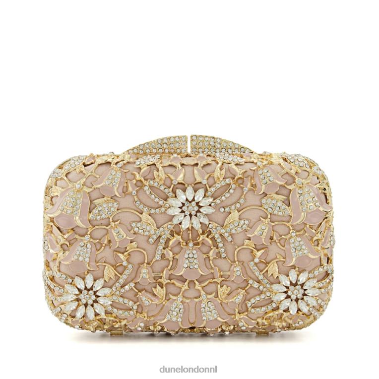 vrouwen R6DFZ42 berkley naakt Dune London Suède boxclutch met geëmailleerd detail