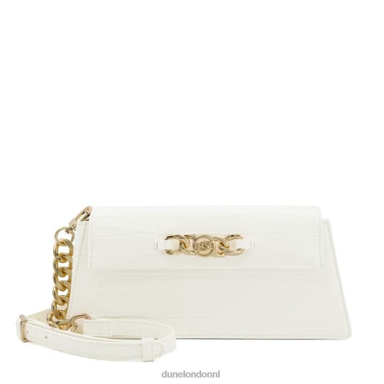 vrouwen R6DFZ109 bemmett wit Dune London kleine crossbodytas met metalen afwerking