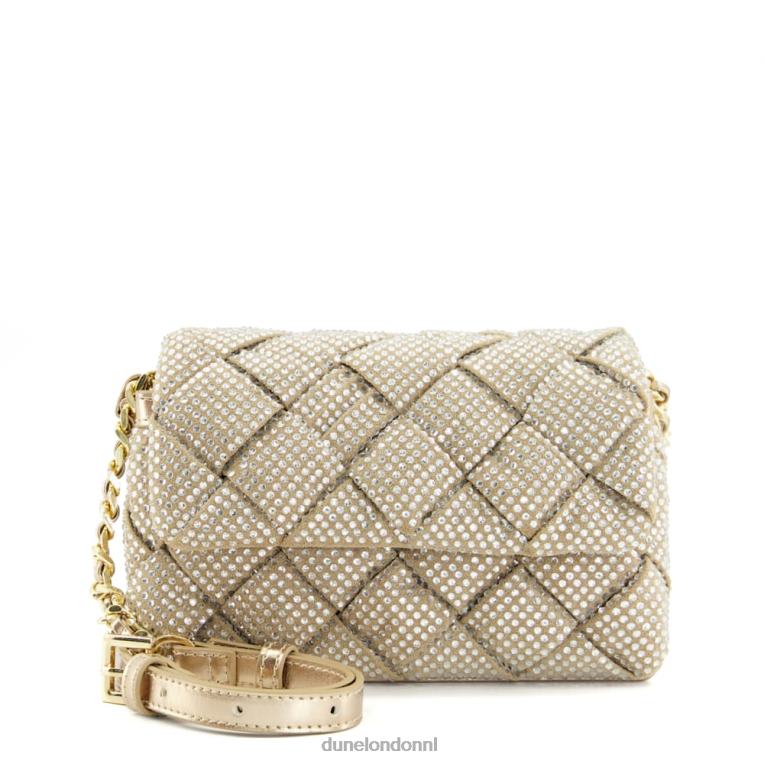 vrouwen R6DFZ181 dinidempsie rosé goud Dune London kleine geweven crossbodytas met diamanten
