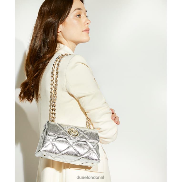 vrouwen R6DFZ27 hertogin s zilver Dune London kleine gewatteerde leren tas