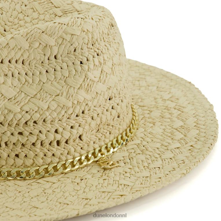 vrouwen R6DFZ117 Fris natuurlijk Dune London raffia-geweven zonnehoed