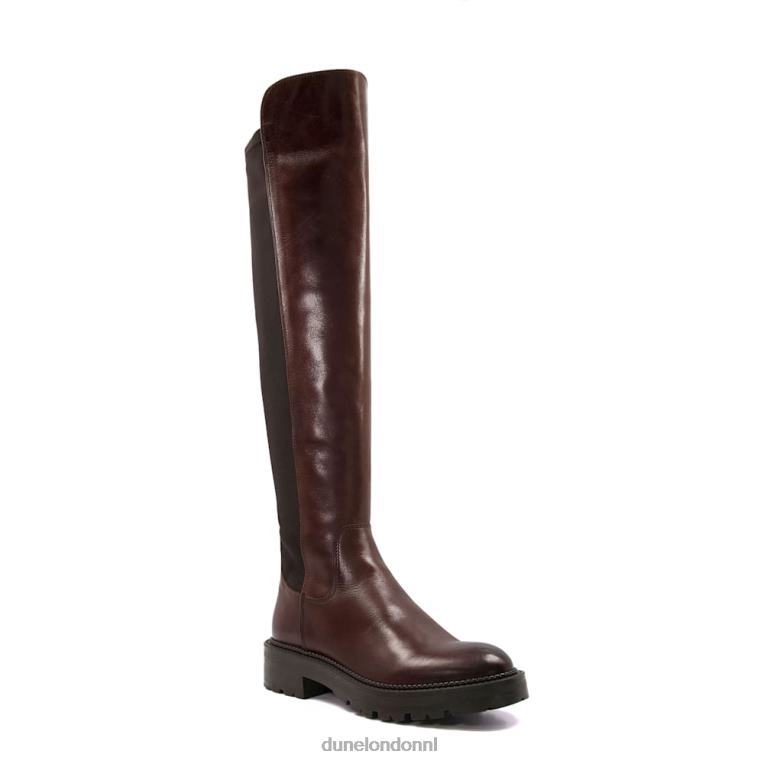 vrouwen R6DFZ497 vertel bruin Dune London dikke leren kniehoge laarzen