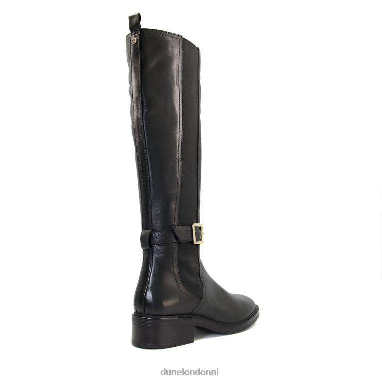 vrouwen R6DFZ653 huren zwart Dune London kniehoge laarzen met gesp