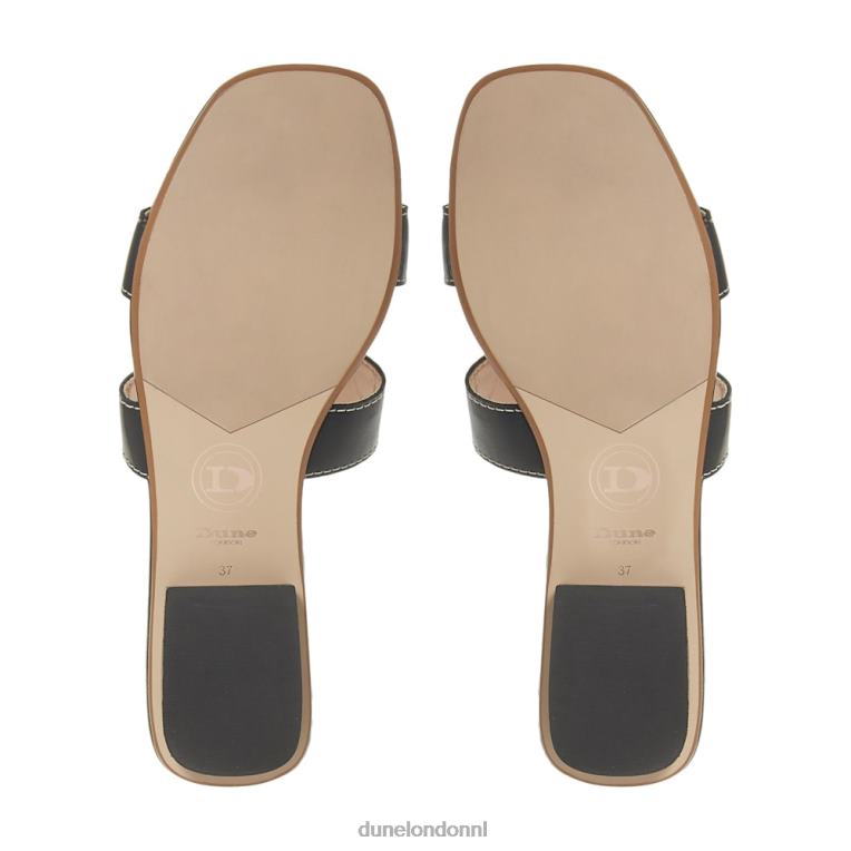 vrouwen R6DFZ632 loep zwart Dune London slimme slider-sandalen