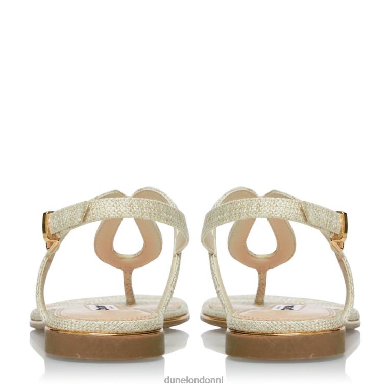 vrouwen R6DFZ674 lang natuurlijk Dune London Platte sandalen met geweven band