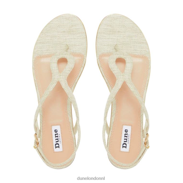 vrouwen R6DFZ674 lang natuurlijk Dune London Platte sandalen met geweven band