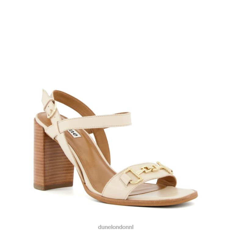 vrouwen R6DFZ199 jili ecru Dune London Sandalen met blokhak en trensversiering