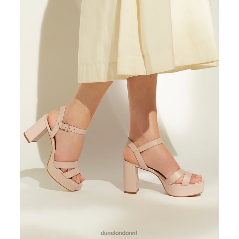 vrouwen R6DFZ255 gesmolten naakt Dune London leren sandalen met middenplatform