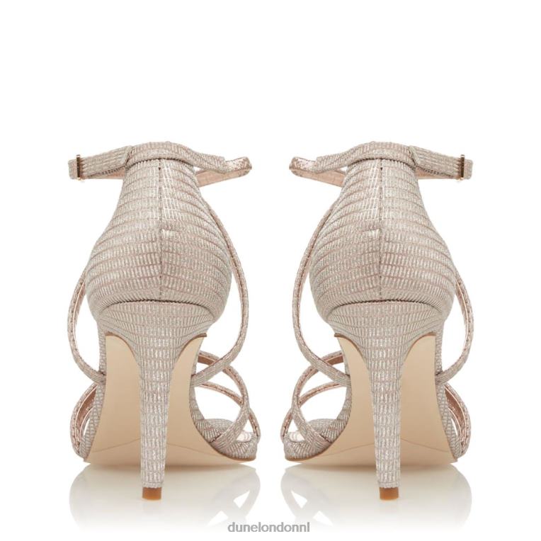 vrouwen R6DFZ542 muzikaal metalen Dune London Sandalen met metallic hak en bandjes