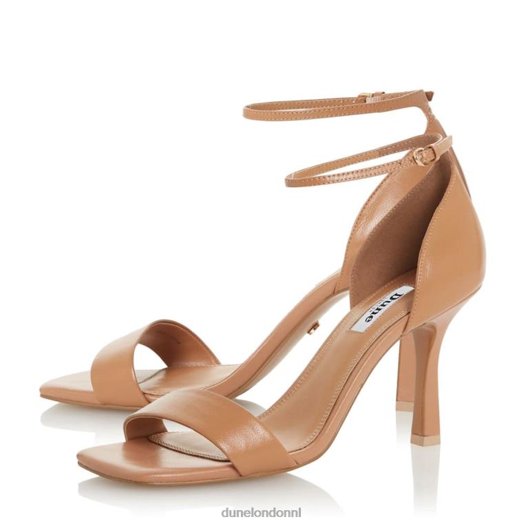 vrouwen R6DFZ573 meri kameel Dune London Sandalen met vierkante neus en hoge hak