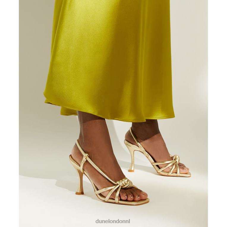 vrouwen R6DFZ588 geweldig Champagne Dune London Slingback-sandalen met knoopdetail en hak