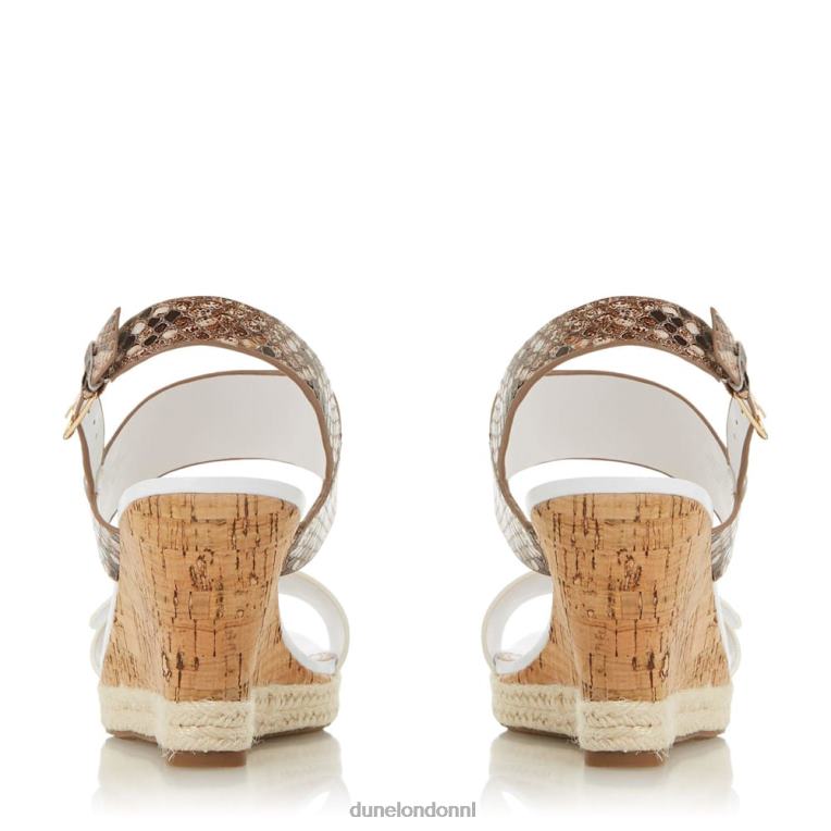 vrouwen R6DFZ651 kendy wit Dune London Leren sandalen met sleehak