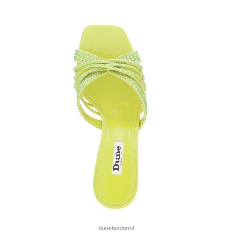 vrouwen R6DFZ65 feesttent limoen Dune London Stiletto-muiltjes met diamanten en gekruiste bandjes