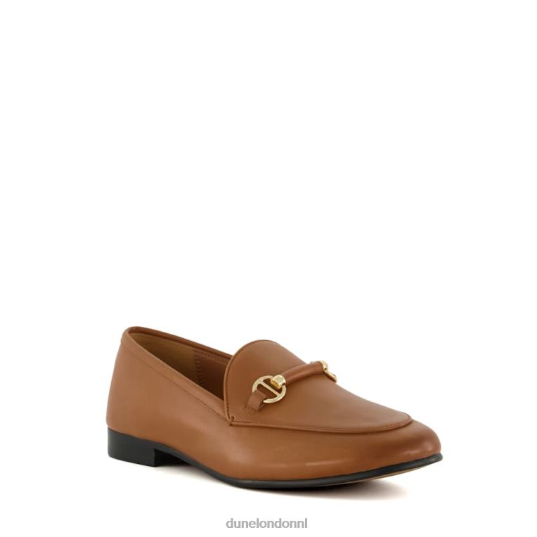 vrouwen R6DFZ104 grootsheid bruinen Dune London Loafers met brede pasvorm en trensversiering