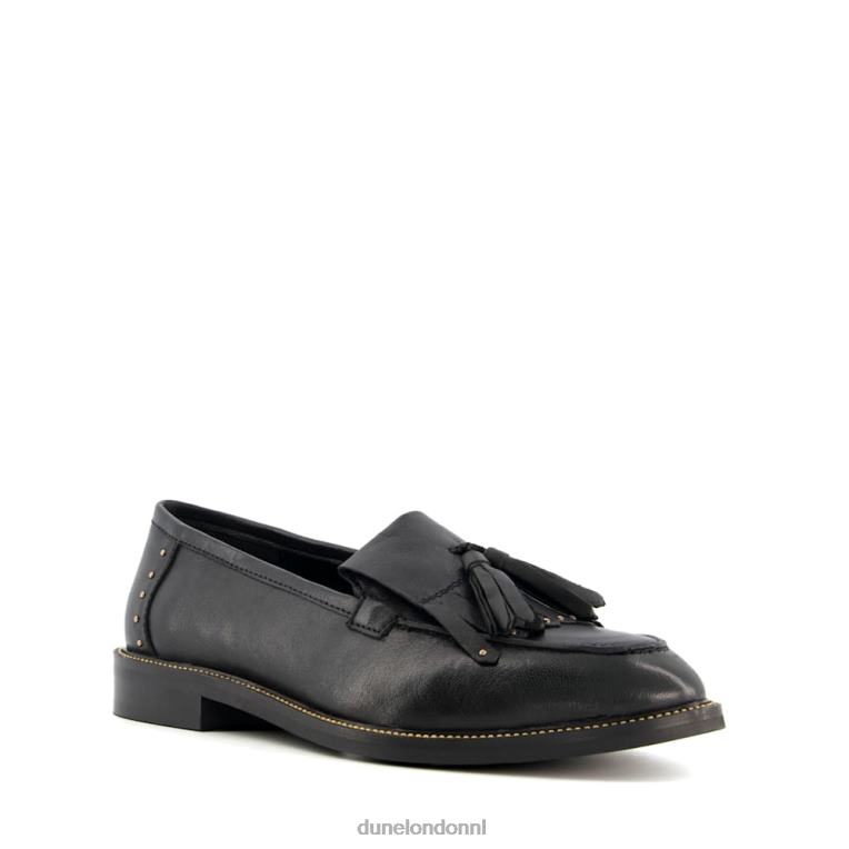 vrouwen R6DFZ616 glenda's zwart Dune London schort kwastjes loafers