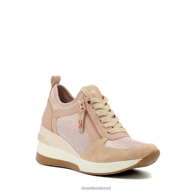 vrouwen R6DFZ228 eilin rosé goud Dune London Sneakers met sleehak en veters