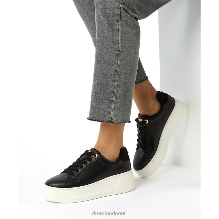 vrouwen R6DFZ602 aflevering zwart Dune London Flatform-sneakers met veters