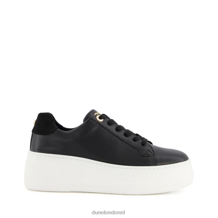vrouwen R6DFZ602 aflevering zwart Dune London Flatform-sneakers met veters
