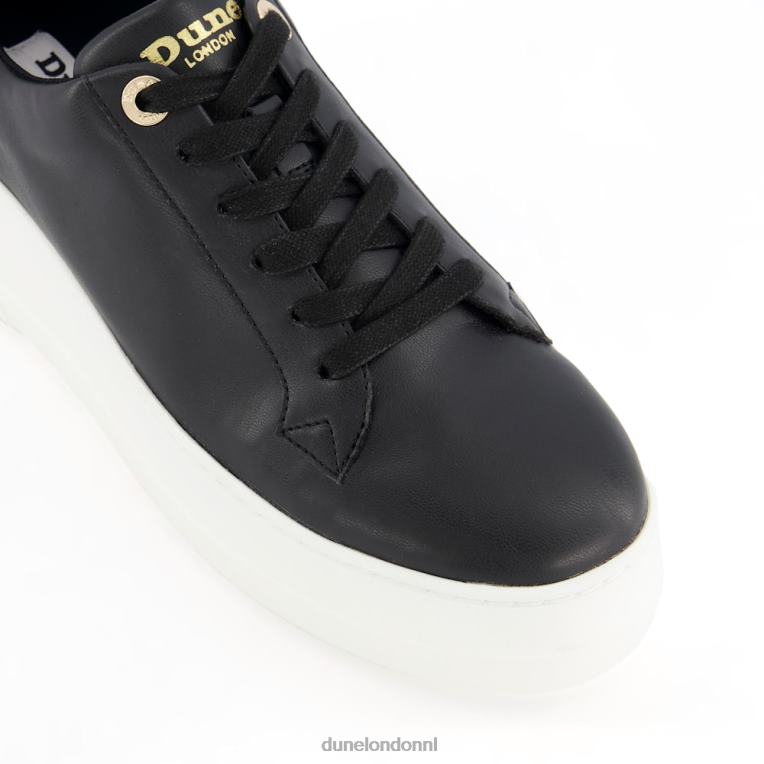 vrouwen R6DFZ602 aflevering zwart Dune London Flatform-sneakers met veters