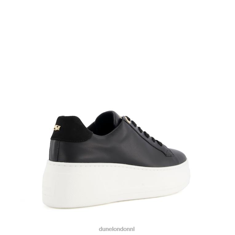 vrouwen R6DFZ602 aflevering zwart Dune London Flatform-sneakers met veters